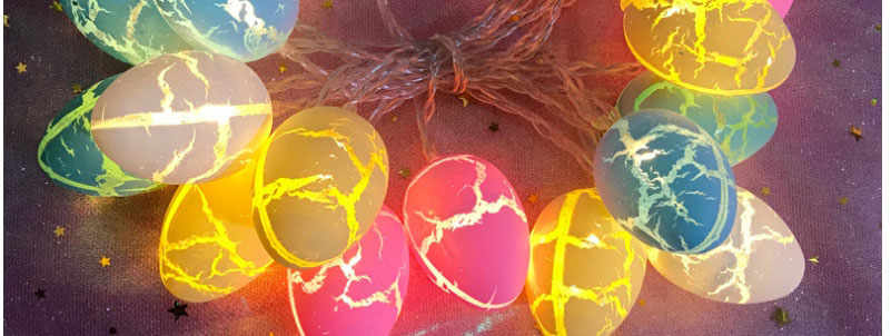 Fashion Cracked Egg 4.5 Meters 30 Lights With Flashing Battery Vinyl Cracked Egg Light String (with Electronics),Festival & Party Supplies