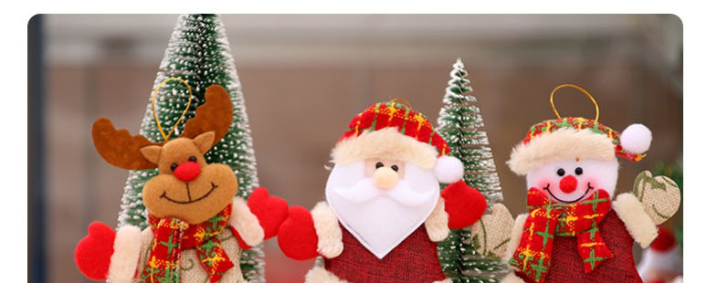 Fashion Big Bear Fabric Santa Claus Snowman Elk Bear Muppet Pendant,Festival & Party Supplies