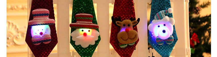 Fashion Luminous Snowman Stereo Luminous Santa Snowman Elk Bear Sequin Tie,SLEEPWEAR & UNDERWEAR