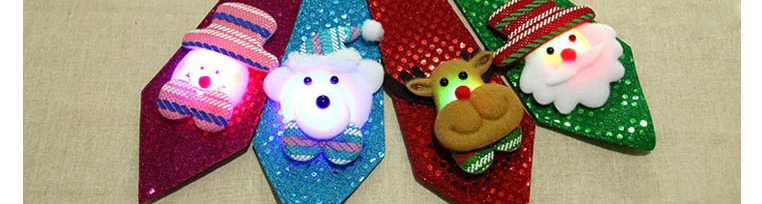 Fashion Luminous Bear Stereo Luminous Santa Snowman Elk Bear Sequin Tie,SLEEPWEAR & UNDERWEAR