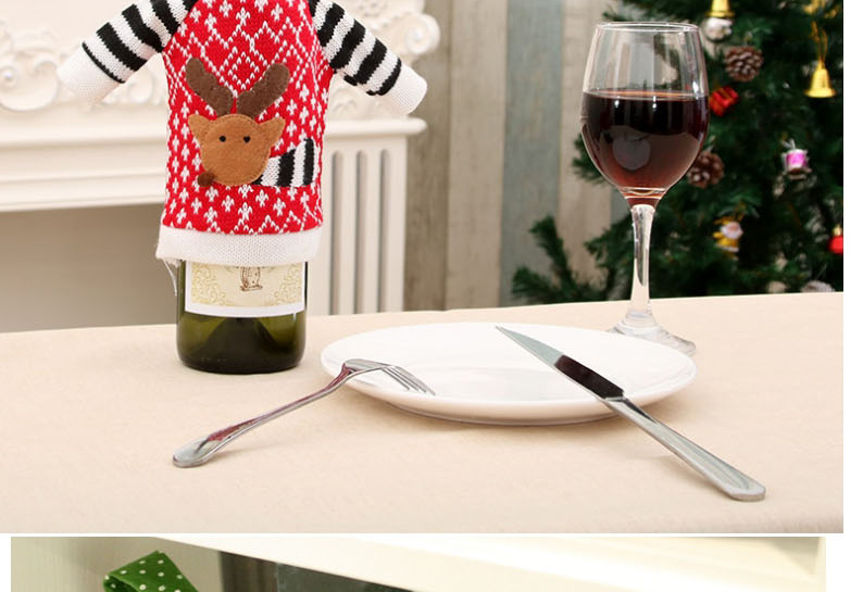 Fashion W1 Sweater Deer Wine Set Christmas Elk Print Wine Bottle Cooler,Festival & Party Supplies