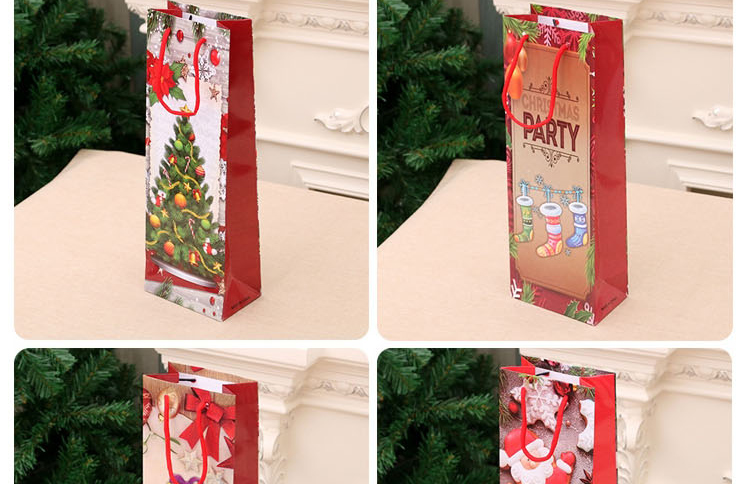 Fashion Kraft Paper [style 4] Christmas Printed Kraft Paper Bag,Home storage