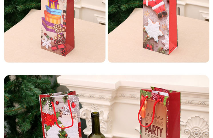 Fashion Kraft Paper [style 4] Christmas Printed Kraft Paper Bag,Home storage