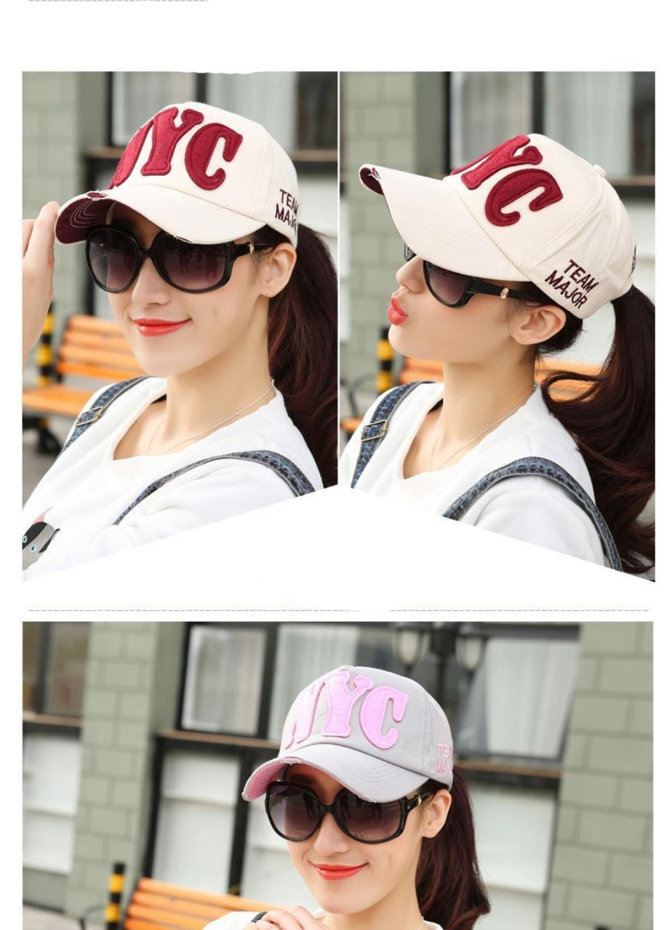 Fashion Grey Contrast Letter Embroidery Baseball Cap,Baseball Caps
