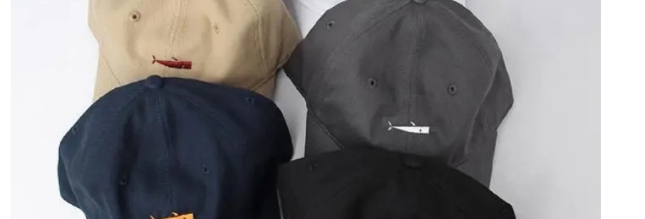 Fashion Black Cotton Whale Embroidered Soft Top Baseball Cap,Baseball Caps