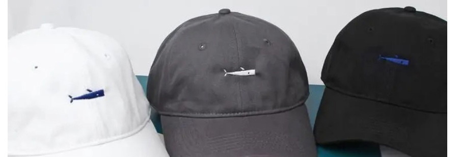 Fashion Black Cotton Whale Embroidered Soft Top Baseball Cap,Baseball Caps