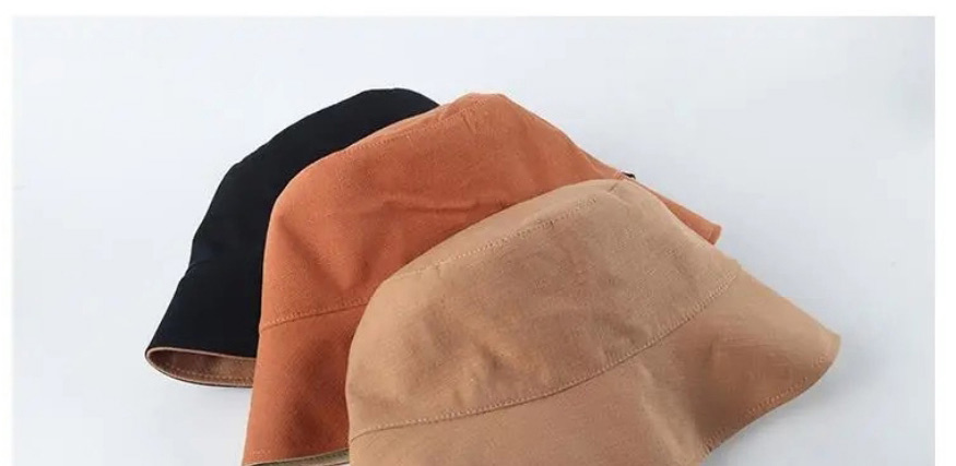 Fashion Black + Khaki Cotton Two-tone Double-sided Fisherman Hat,Beanies&Others
