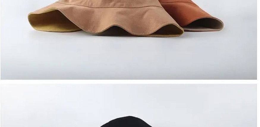 Fashion Black + Khaki Cotton Two-tone Double-sided Fisherman Hat,Beanies&Others