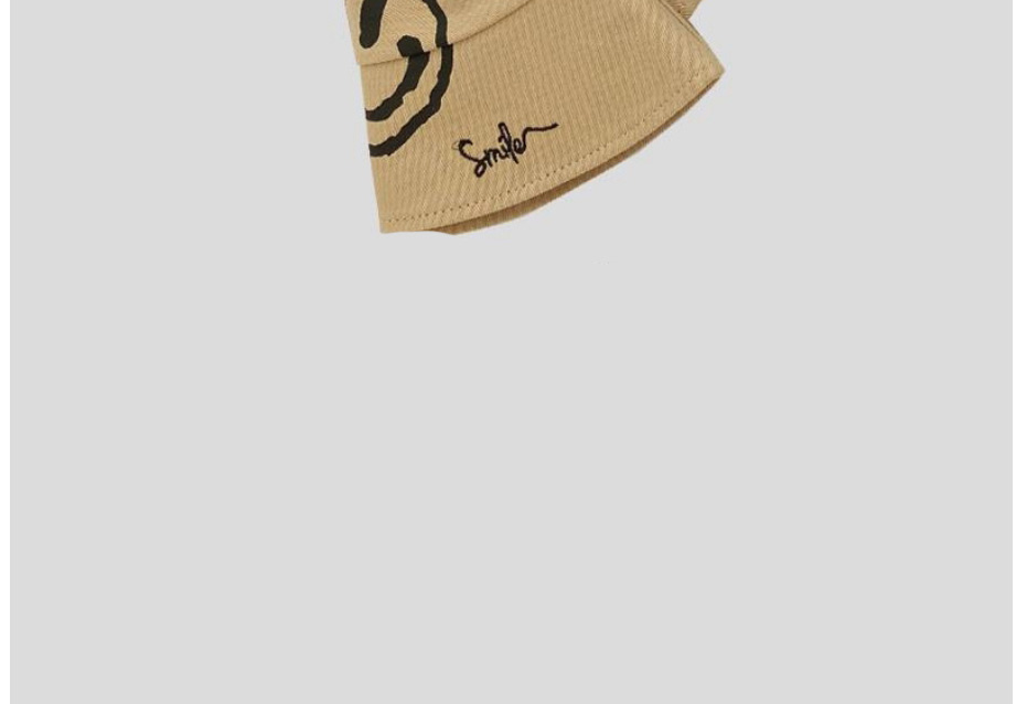 Fashion Beige Cotton Smiley Letter Fisherman Hat,Beanies&Others
