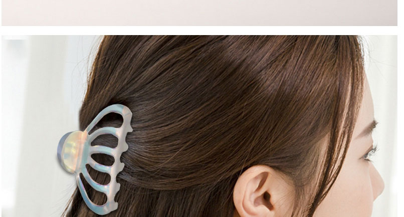 Fashion W Shape Acetate Hairpin Gradient Geometric Grabbing Clip,Hair Claws