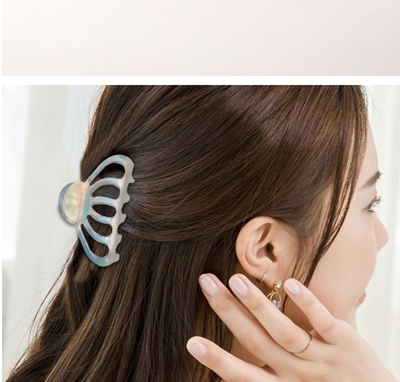Fashion Gradient Purple-semicircle Acetate Hairpin Gradient Color Geometric Grabbing Clip,Hair Claws