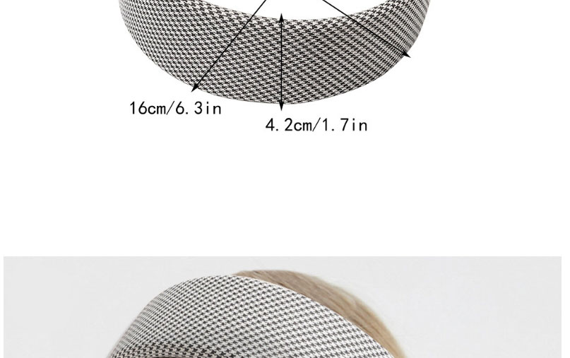 Fashion Chinese Version Houndstooth Broad-brimmed Headband,Head Band