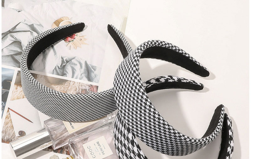Fashion Chinese Version Houndstooth Broad-brimmed Headband,Head Band