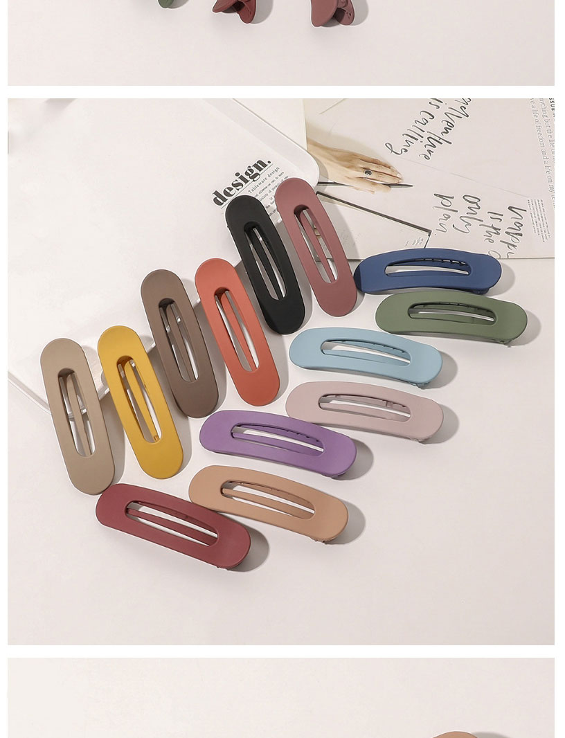 Fashion Large Skin Tone Frosted Word Duckbill Clip,Hairpins