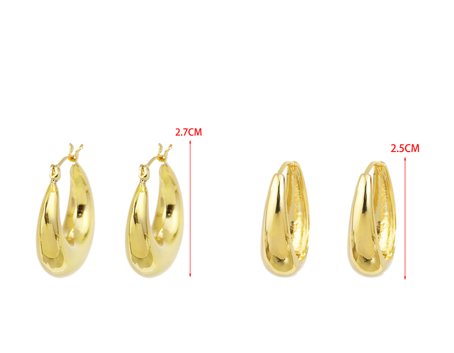 Fashion Glossy Copper Geometric U-shaped Earrings,Earrings