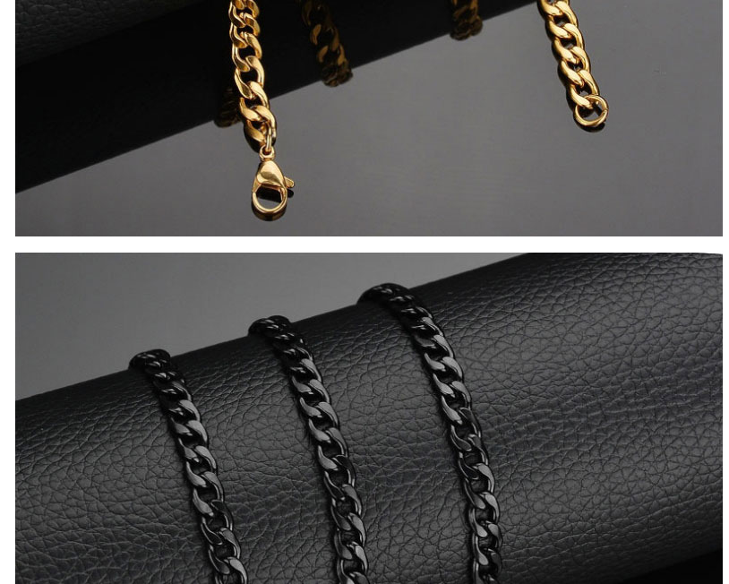 Fashion Steel Color 5.0mm*70cm Stainless Steel Flat Chain Necklace,Necklaces