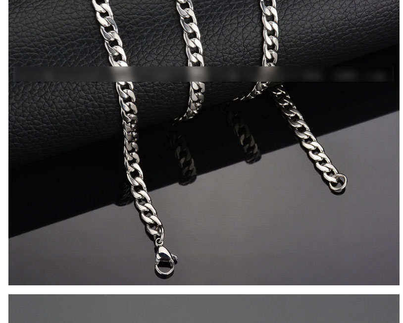 Fashion Steel Color 13.5mm*50cm Stainless Steel Flat Chain Necklace,Necklaces