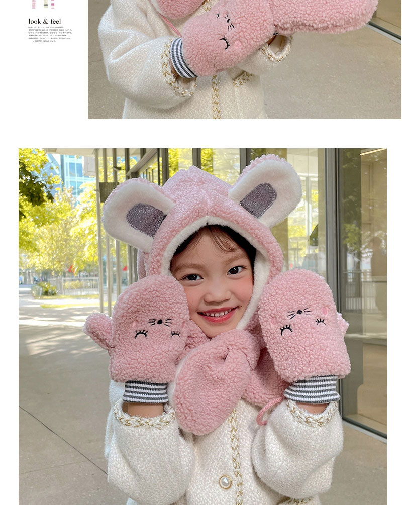 Fashion Pink Hat Plush Cat Ears Knotted Hat,Beanies&Others
