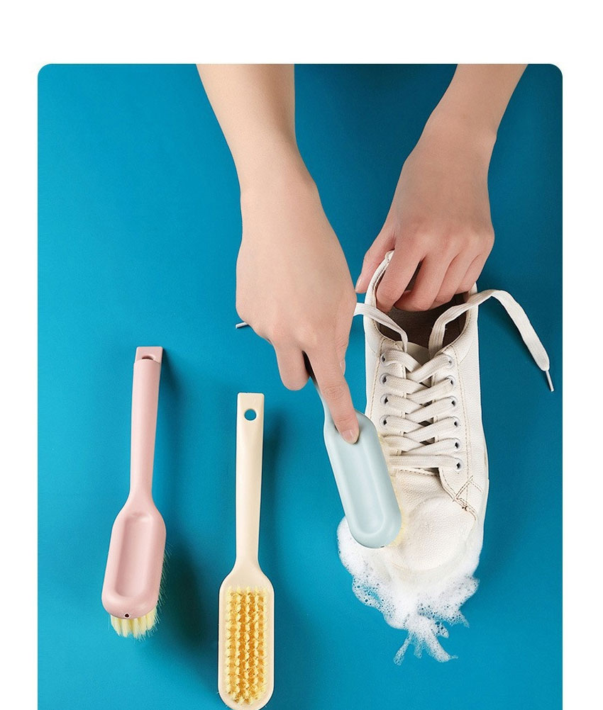 Fashion Pink Plastic Hangable Shoe Brush With Long Handle,Household goods