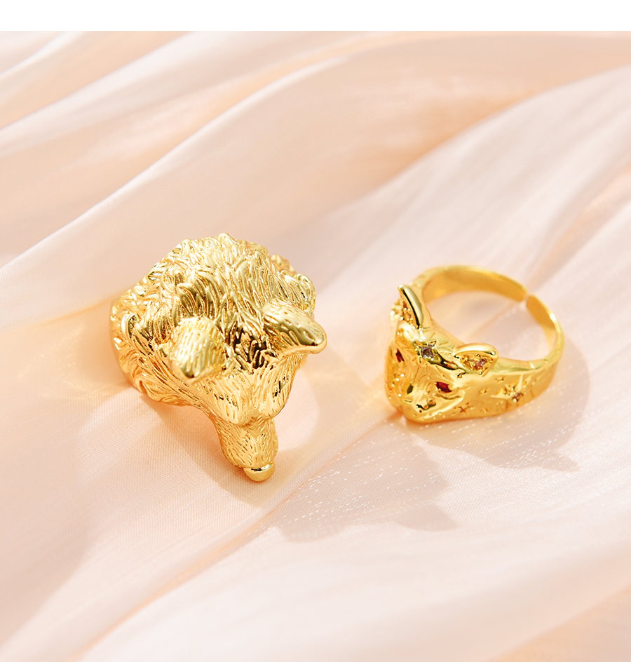 Fashion Gold Copper Wolf Head Ring,Rings