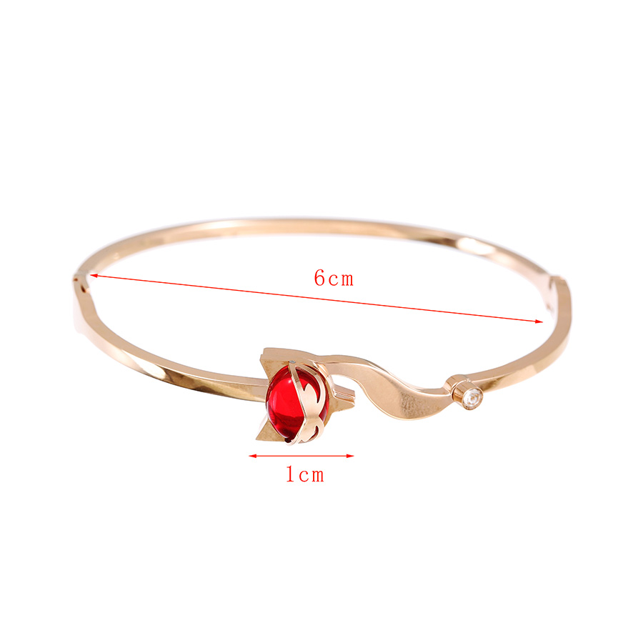 Fashion Rose Gold Titanium Steel Inlaid Zirconium Fox Bracelet,Bracelets