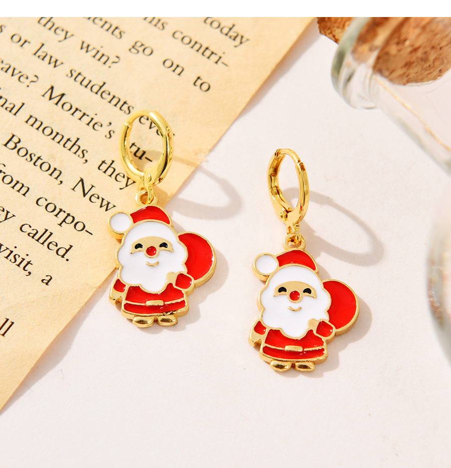 Fashion Red Alloy Dripping Christmas Earrings,Stud Earrings
