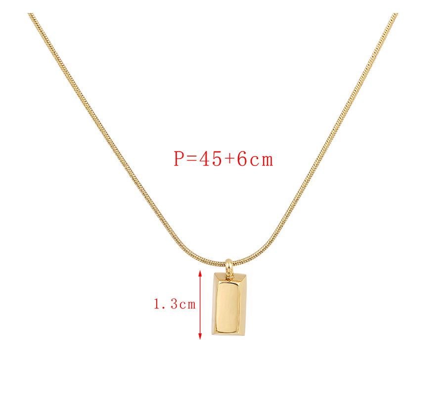 Fashion Gold Titanium Steel Square Pendant Necklace,Necklaces