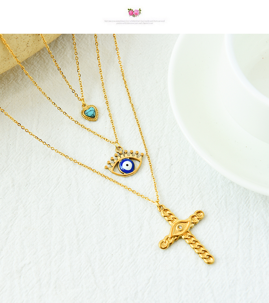 Fashion Gold Titanium steel eye necklace,Necklaces