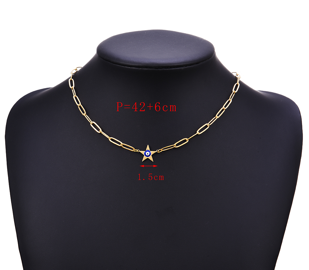 Fashion Gold Titanium Steel Oil Drop Five-pointed Star Eye Bracelet,Bracelets