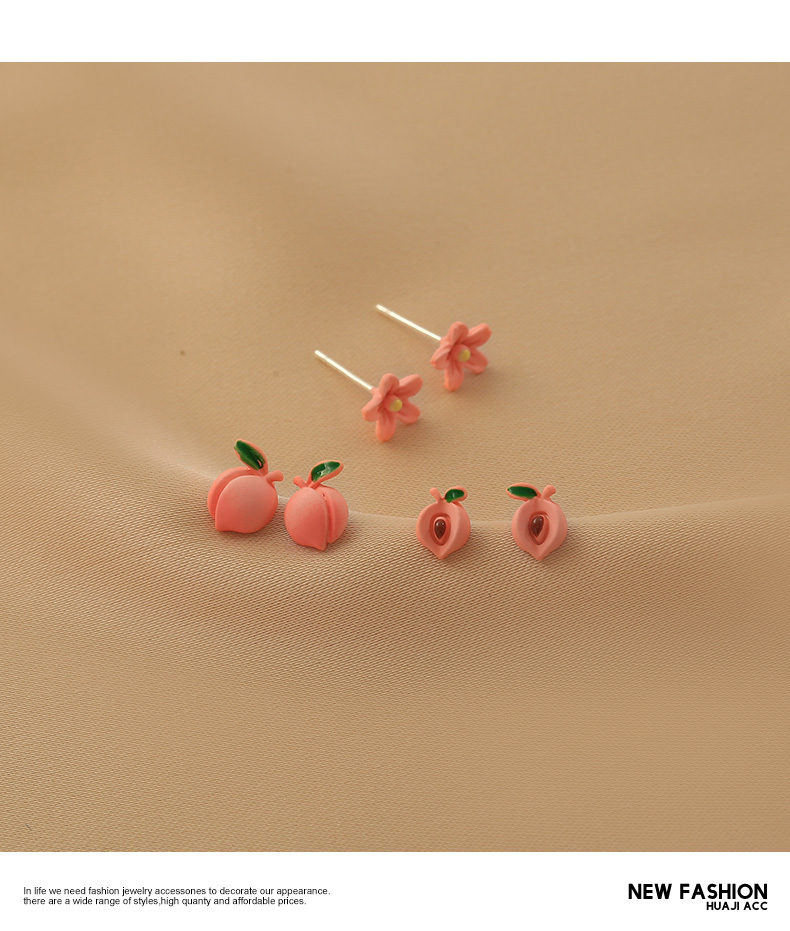 Fashion Pink Alloy Peach Earring Set,Jewelry Sets