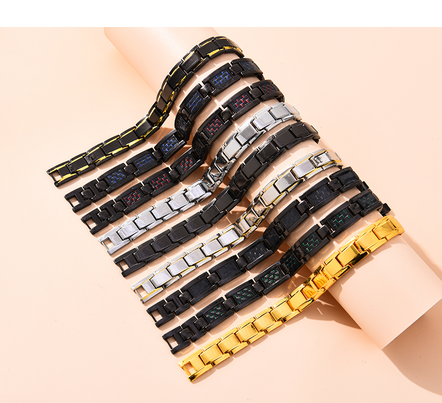 Fashion Black Stainless Steel Color Bead Strap Bracelet,Bracelets