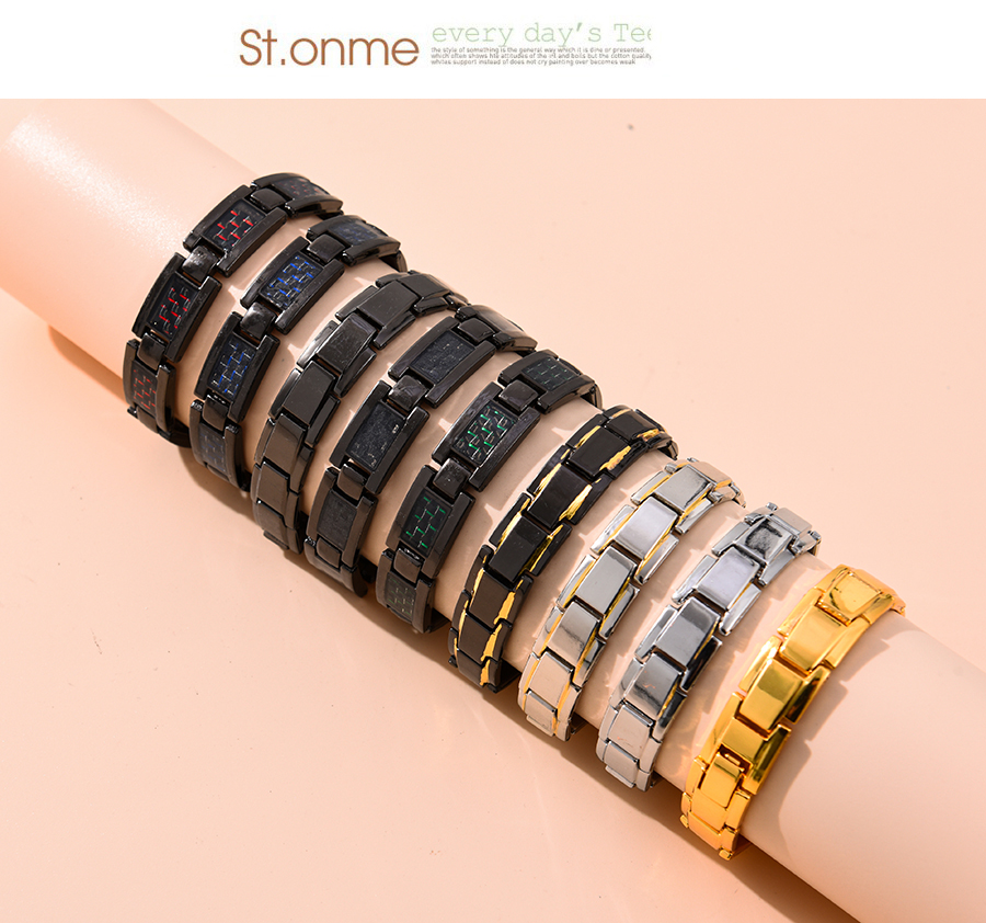 Fashion Black Stainless Steel Color Bead Strap Bracelet,Bracelets