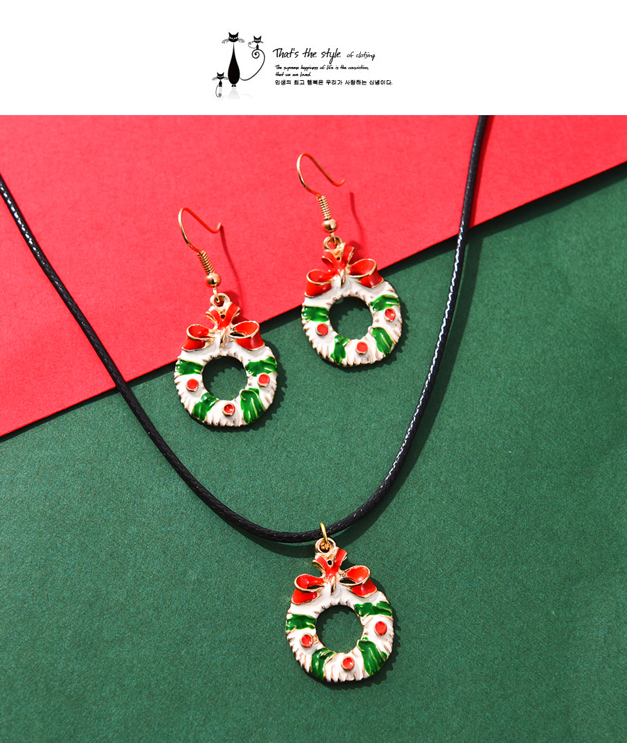 Fashion Color Alloy Dripping Christmas Bells And Earrings Necklace Set,Jewelry Sets