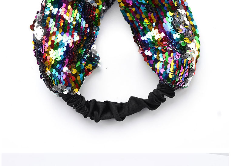 Fashion Platinum Sequin Pleated Headband,Hair Ribbons