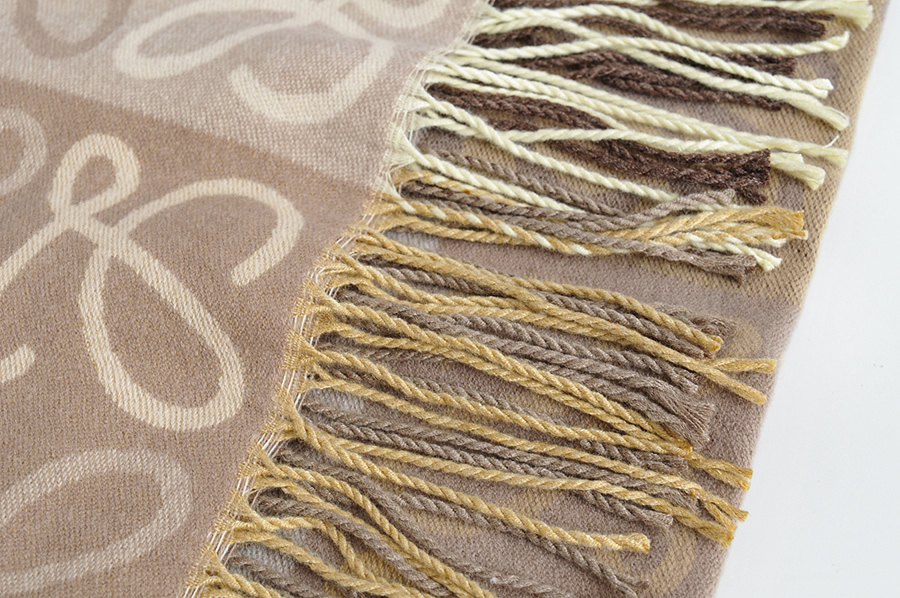 Fashion Brown Geometric Pattern Print Fringed Shawl,knitting Wool Scaves