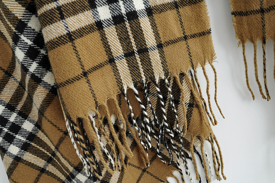 Fashion Color Cashmere Check Fringed Shawl,knitting Wool Scaves
