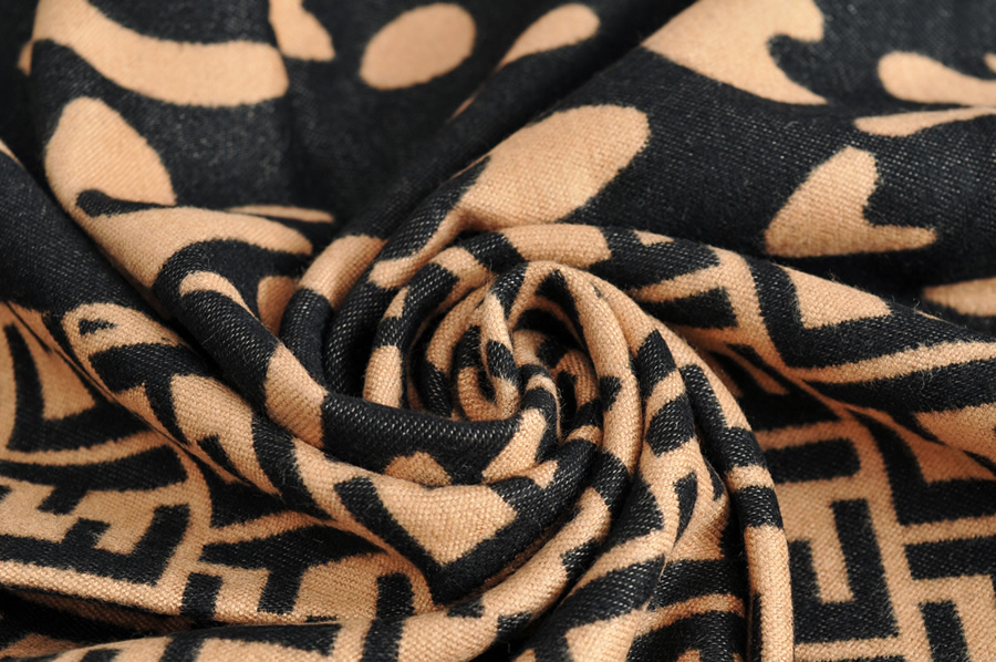 Fashion Black Beige Leopard Geometric Jacquard Cashmere Shawl,knitting Wool Scaves