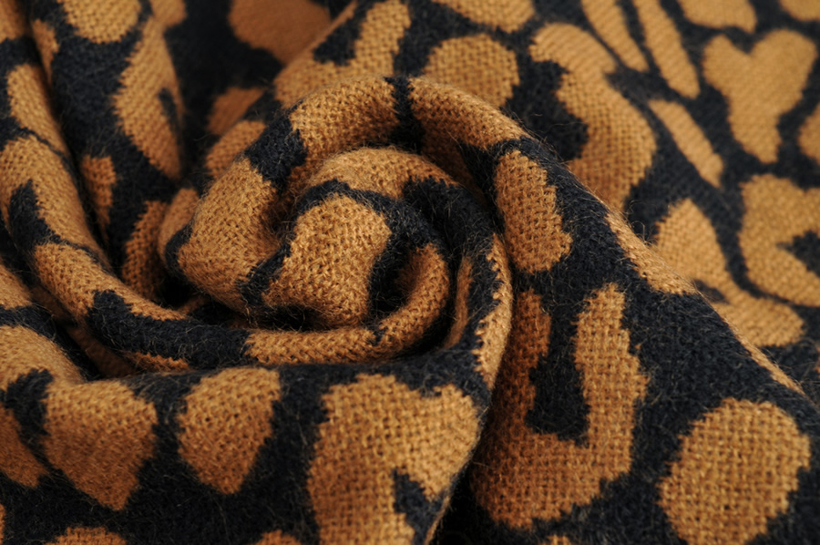 Fashion Black-brown Leopard Print Imitation Cashmere Shawl,knitting Wool Scaves