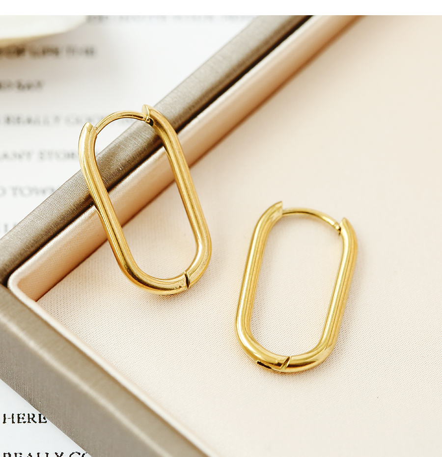 Fashion Golden-2 Titanium Steel Geometric Circle Ear Ring,Earrings