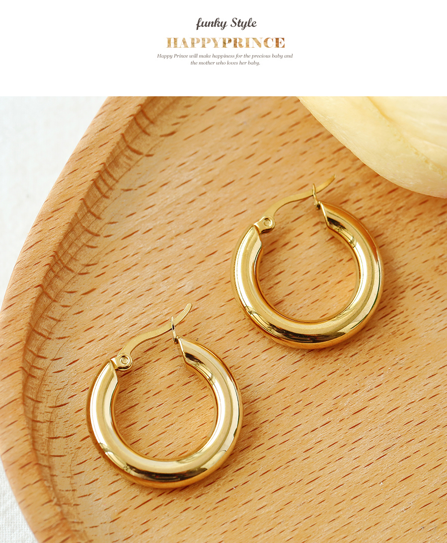 Fashion Gold Titanium Steel Geometric Circle Ear Ring,Earrings