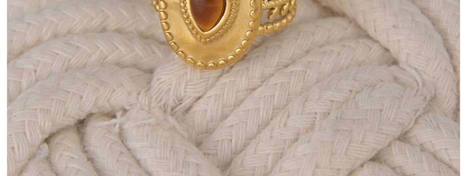 Fashion Gold Titanium Steel Hollow Leaf Inlaid Loose Ring,Rings