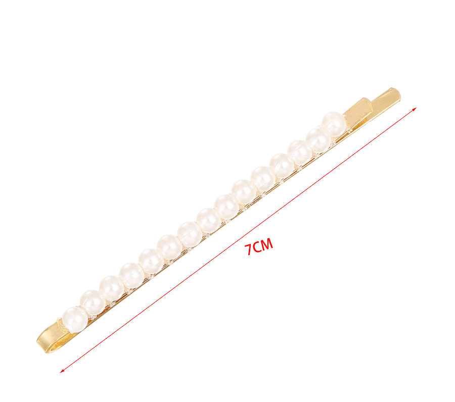Fashion Gold Alloy Pearl One Word Hairpin,Hairpins
