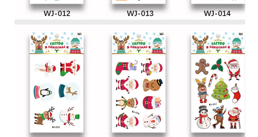 Fashion Wj-019 Children Cartoon Christmas Tattoo Stickers,Festival & Party Supplies