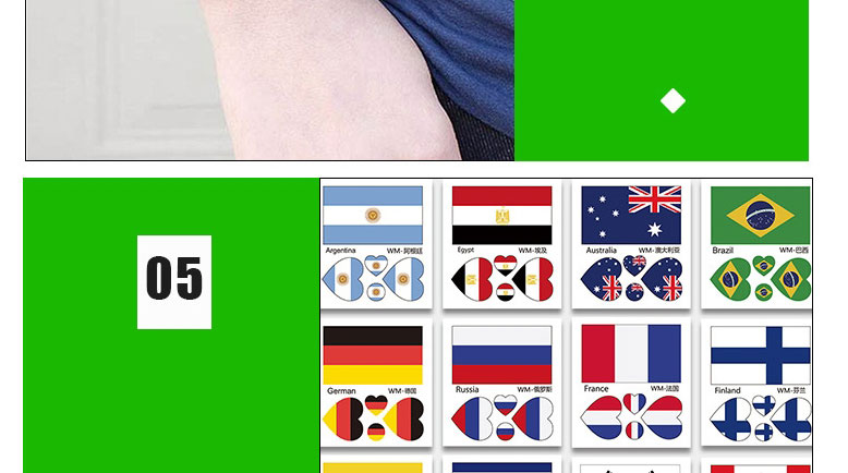 Fashion U.k Environmental Protection World Flag Face Tattoo Stickers Waterproof,Festival & Party Supplies