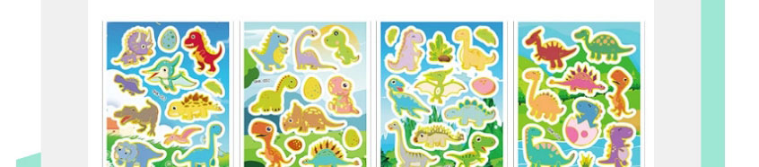 Fashion Oha Dinosaur 8 Animals Cartoon Unicorn Dinosaur Bronzing Sticker Tattoo Stickers Set,Festival & Party Supplies