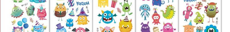 Fashion 10# Kids Cartoon Alpaca Animal Tattoo Sticker,Festival & Party Supplies