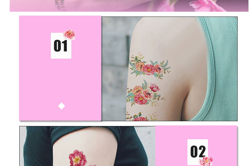 Fashion 11# Waterproof Flower Sticker Tattoo Stickers,Festival & Party Supplies