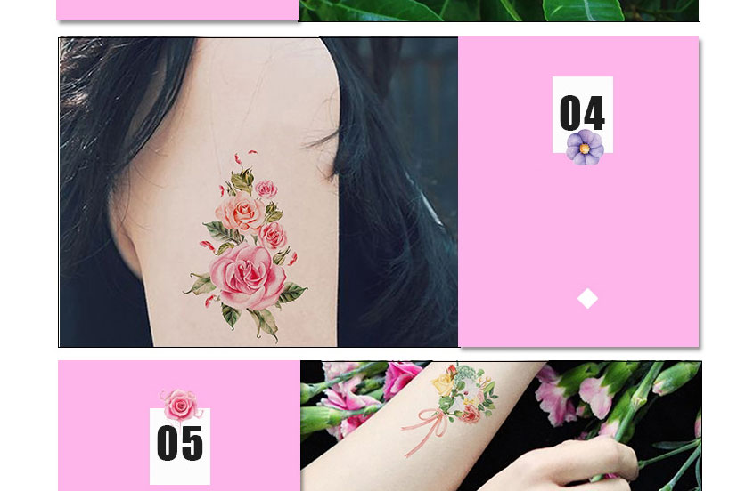 Fashion 6# Waterproof Flower Sticker Tattoo Stickers,Festival & Party Supplies