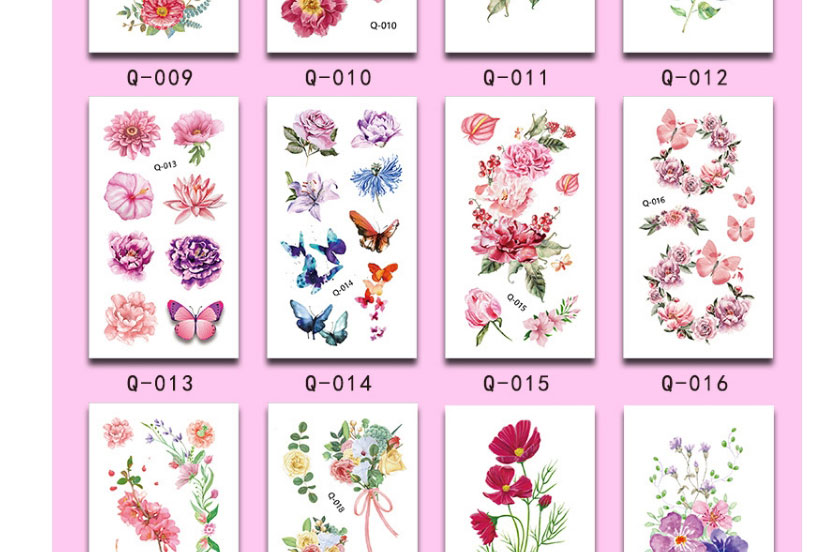 Fashion 16# Waterproof Flower Stickers Tattoo Stickers,Festival & Party Supplies