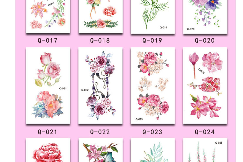 Fashion 17# Waterproof Flower Stickers Tattoo Stickers,Festival & Party Supplies